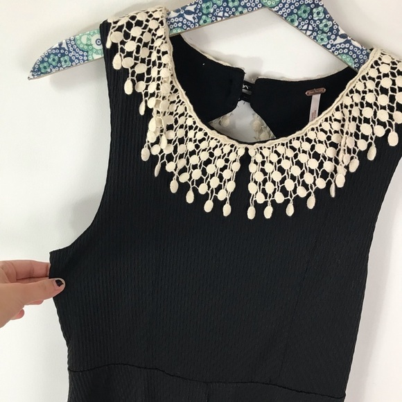 FREE PEOPLE Black Waffle Knit Sleeveless Dress S - Picture 3 of 8